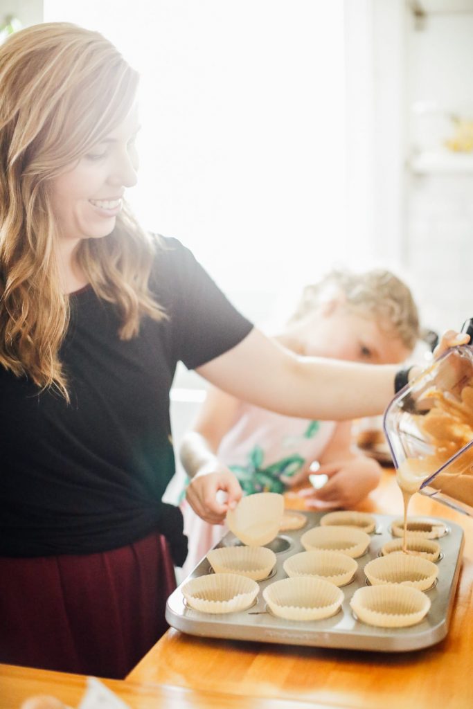 Easy, flourless muffins made in the blender. Add the simple ingredients to a blender jar (or food processor bowl), blend, and bake.