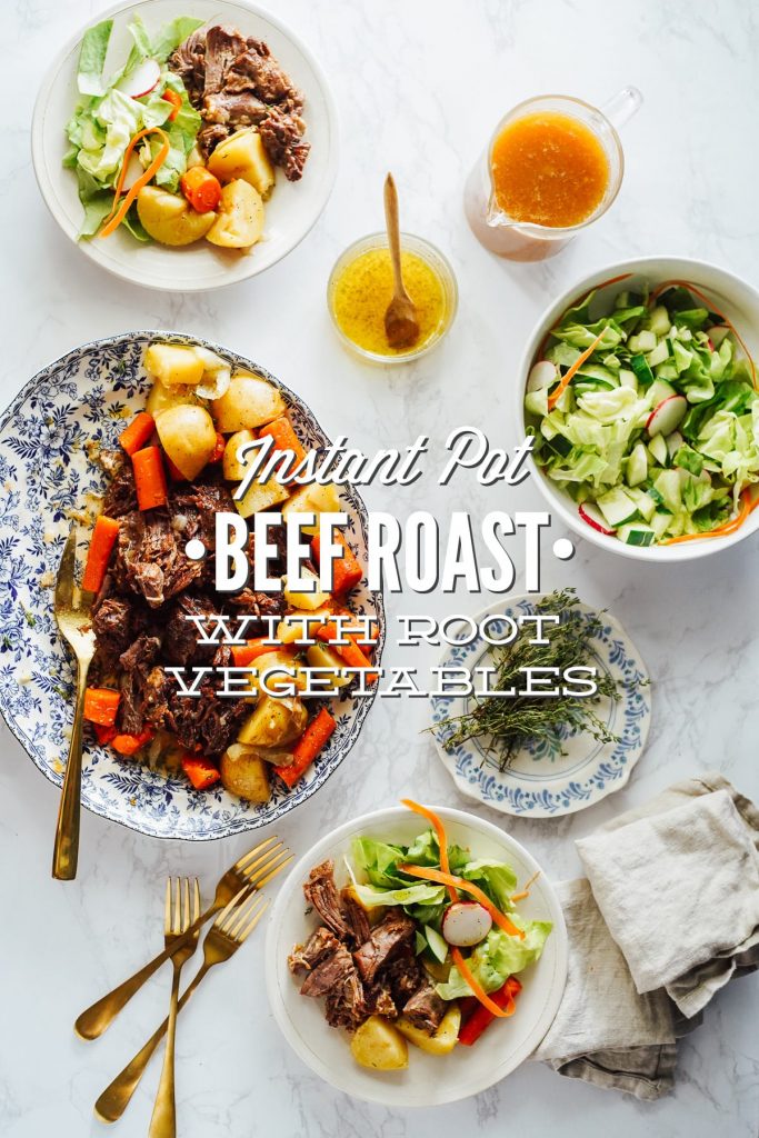 The perfect one-pot roast with root vegetables and homemade gravy, made in the Instant Pot. The best, easiest way to make beef pot roast and veggies.
