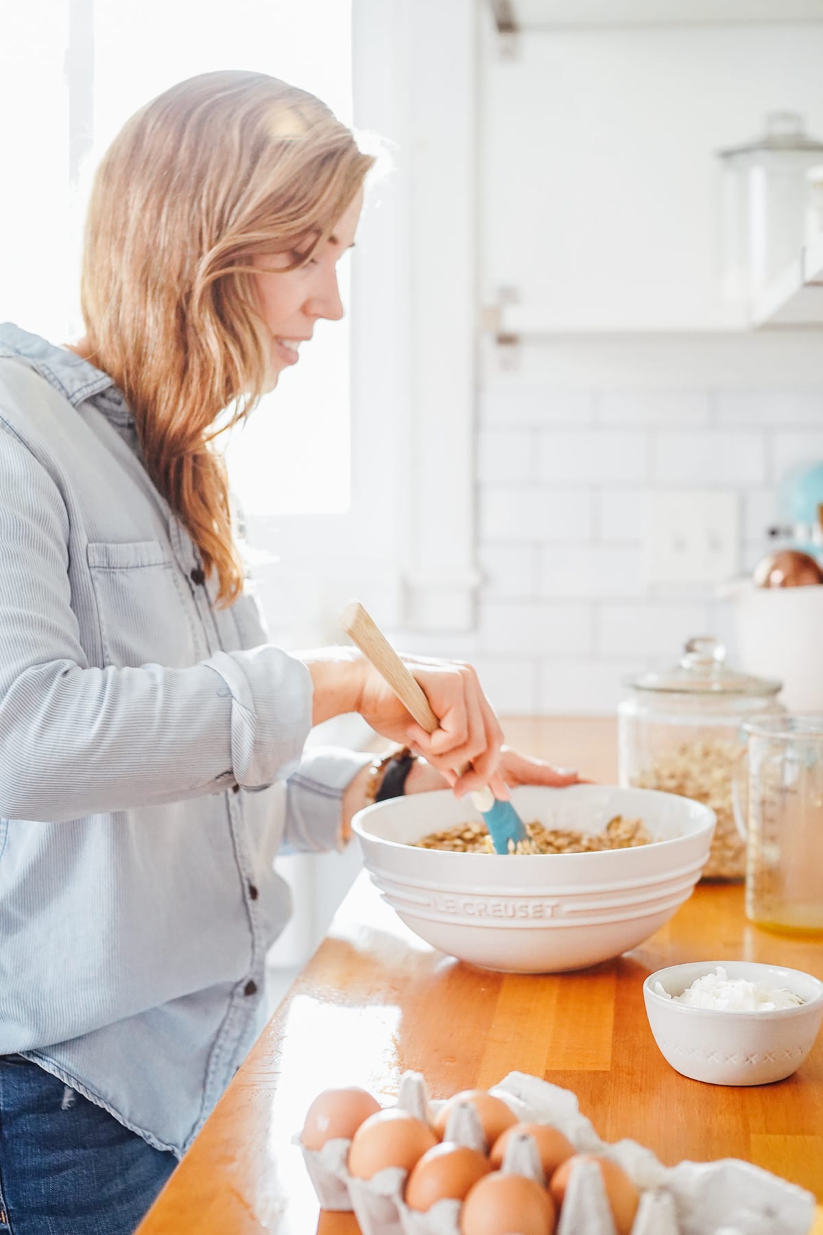 A homemade master granola recipe you can customize to make your own. Use the base recipe, and then choose any spice, dried fruit, or nuts/seeds desired.