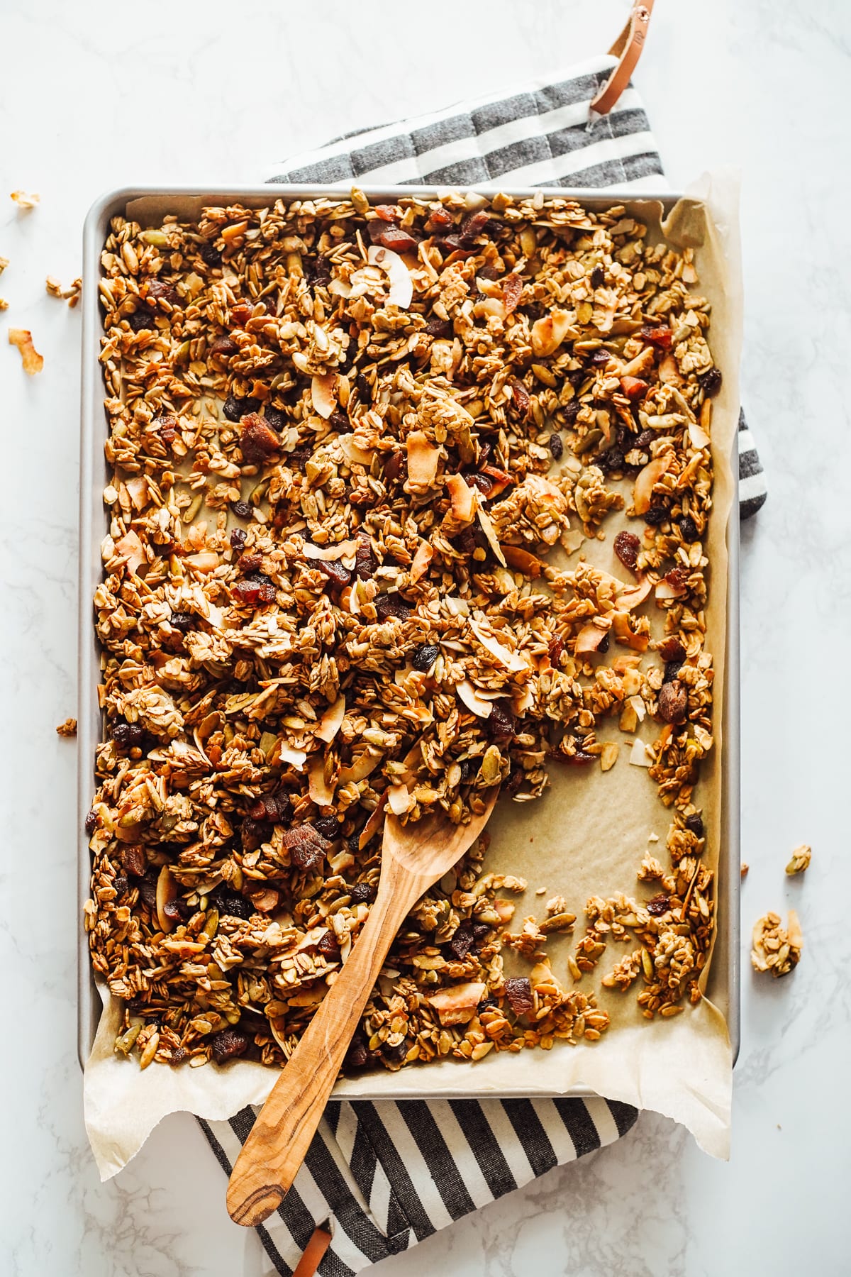 A homemade master granola recipe you can customize to make your own. Use the base recipe, and then choose any spice, dried fruit, or nuts/seeds desired.