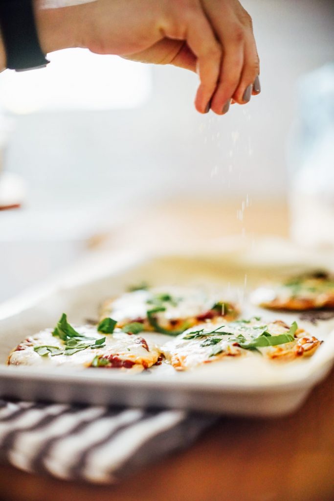Super easy homemade pizzas made with homemade einkorn tortillas. The tortillas are freezer-friendly and taste amazing as pizza crust.