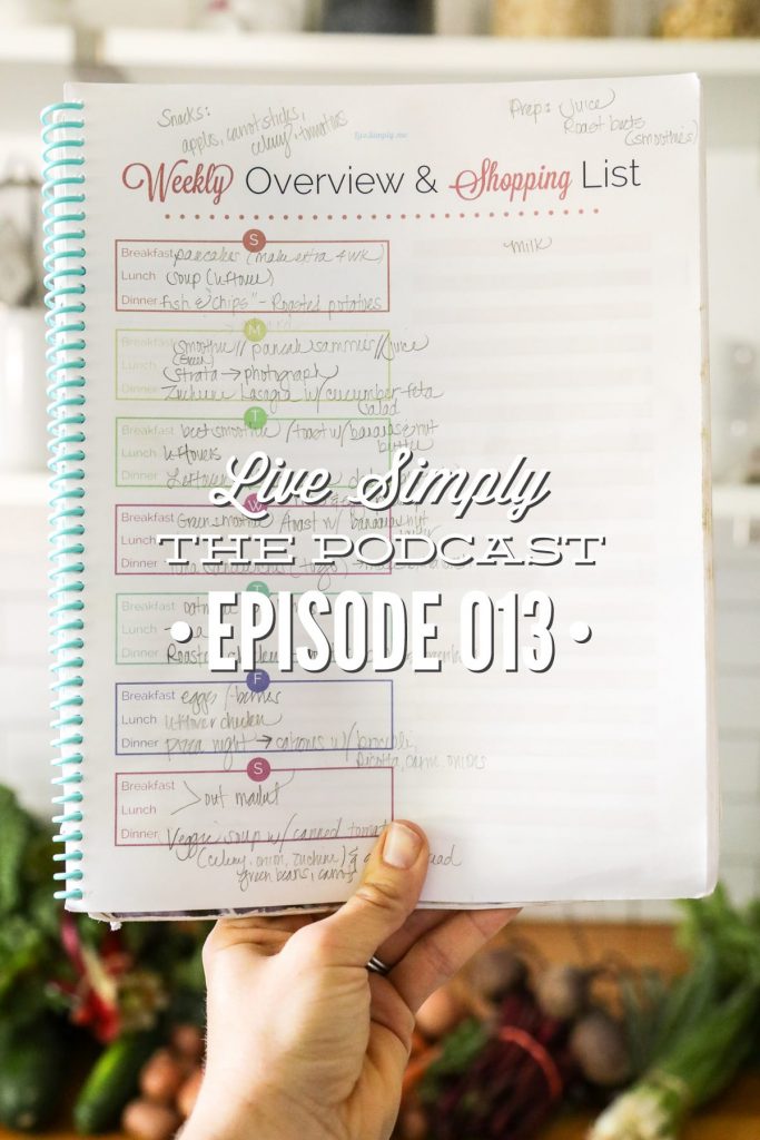 Are you discouraged or frustrated by the idea of meal planning? Today's podcast episode on Live Simply, The Podcast is for you! Simplify meal planning.