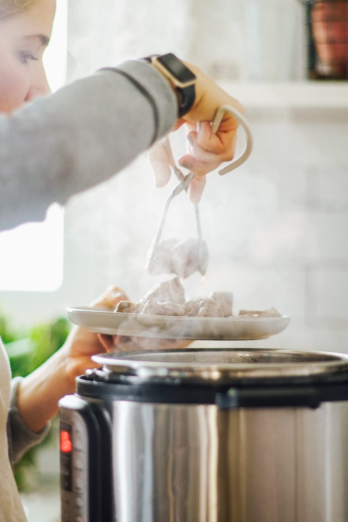 A hearty beef stew with loads of vegetables. This stew is made in the Instant Pot (or electric pressure cooker of choice).