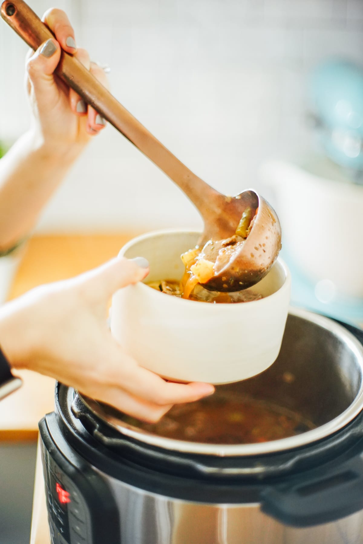 A hearty beef stew with loads of vegetables. This stew is made in the Instant Pot (or electric pressure cooker of choice).