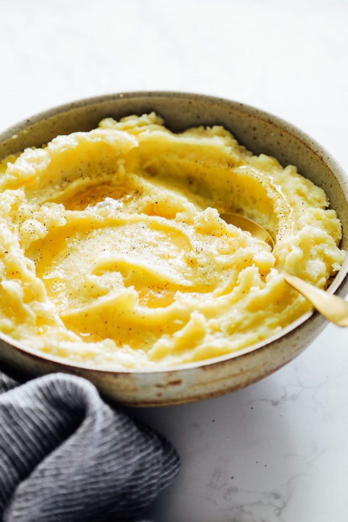 Super easy, one-pot, no-drain Instant Pot mashed potatoes. The easiest potatoes you'll ever make.