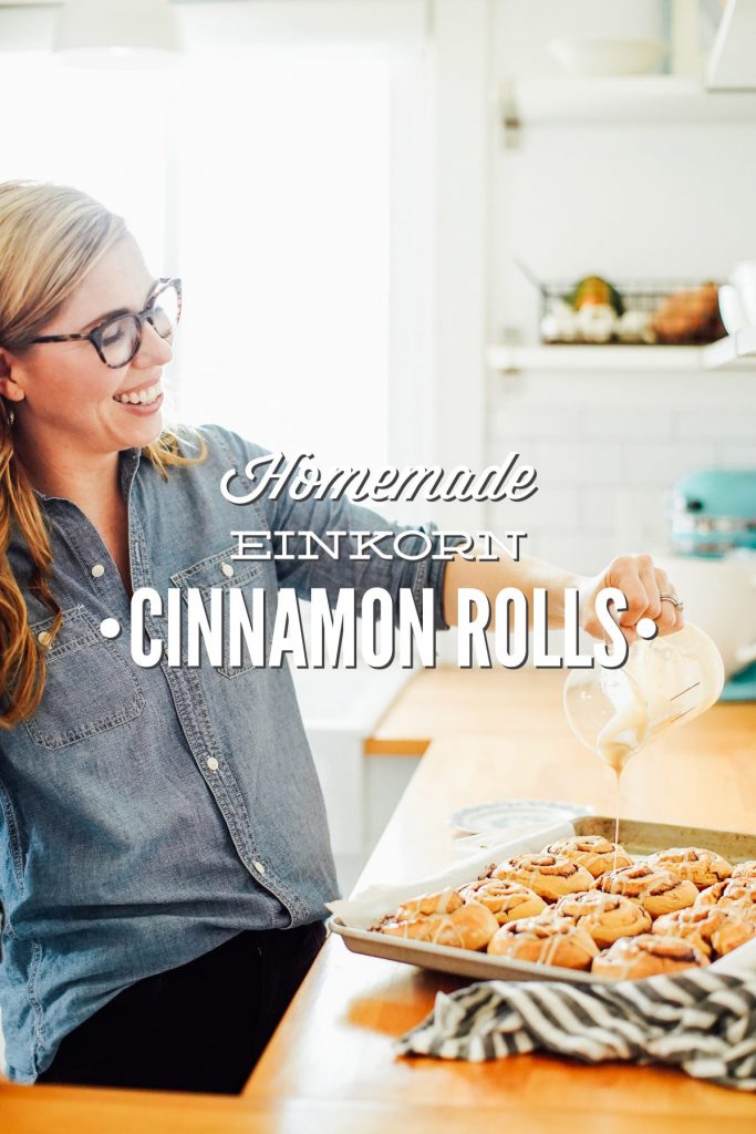 An easy, one-bowl, no-knead cinnamon roll recipe made with ancient einkorn flour.