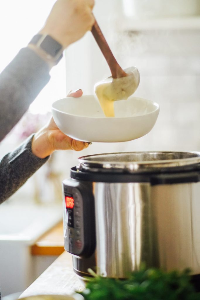 Instant Pot Loaded Cauliflower-Baked Potato Soup (Stove-Top or Pressure Cooker)