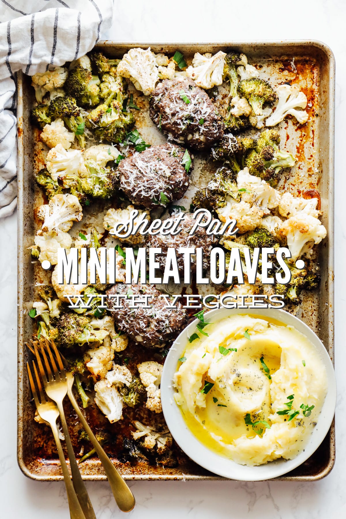 Easy Sheet Pan Dinner: Mini Meatloaves with Spinach and Veggies (Gluten-Free Option)