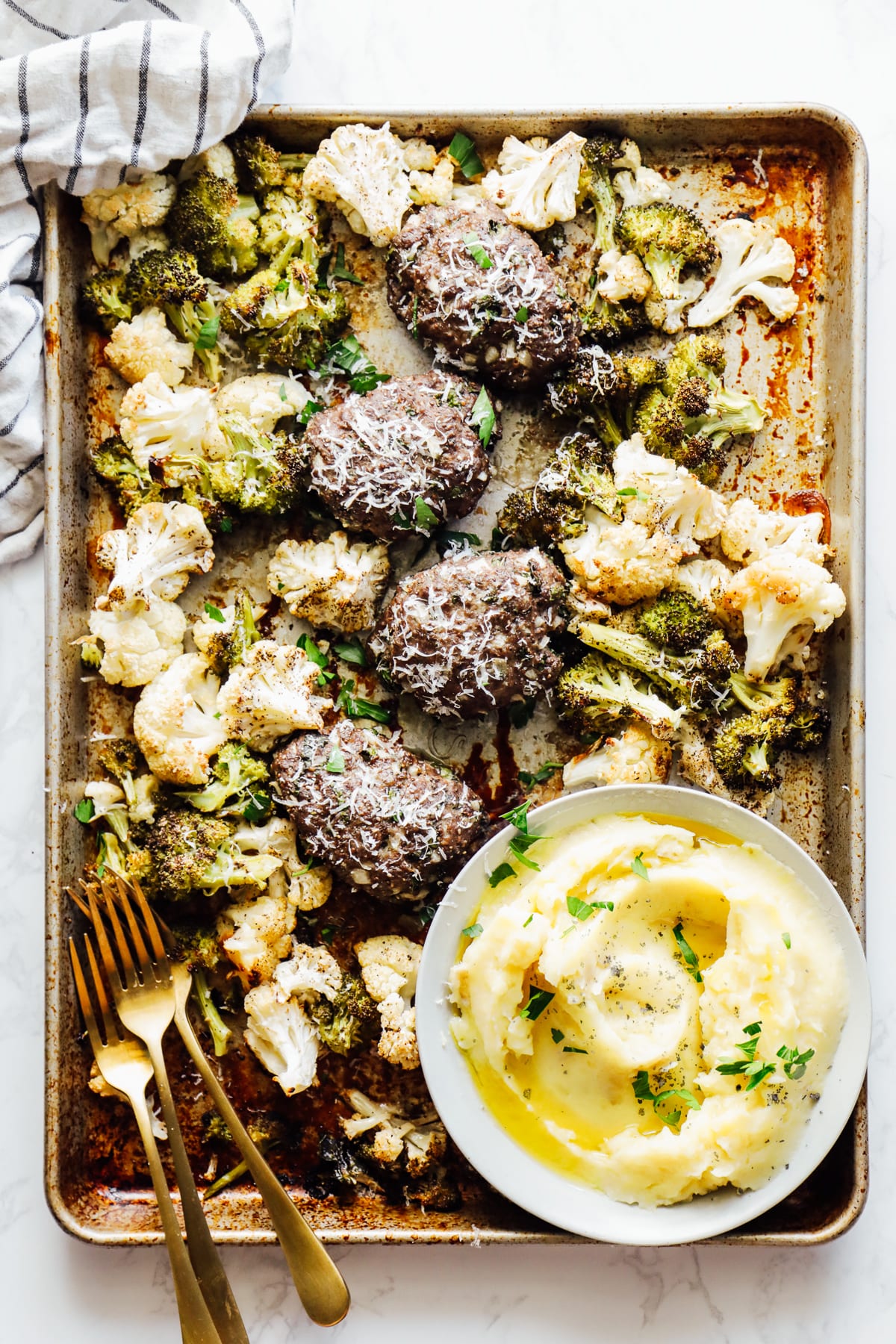 Mini Meatloaves and Veggies Sheet Pan Dinner