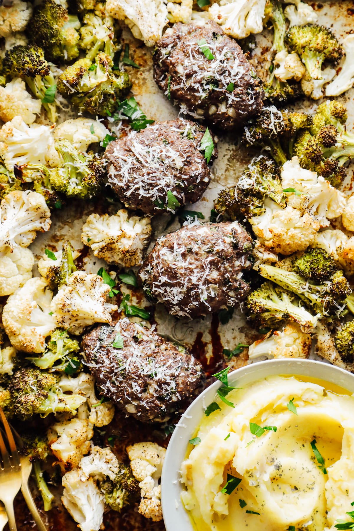 Mini Meatloaves and Veggies Sheet Pan Dinner