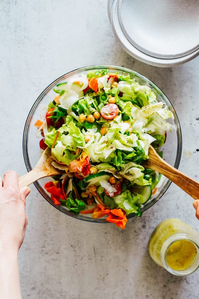 tossing salad