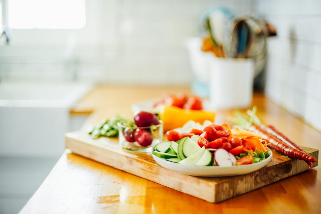 variety of vegetable and ingredients to make a salad