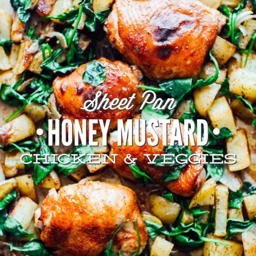 Sheet Pan Meal: Honey Mustard Chicken, Potatoes, and Spinach