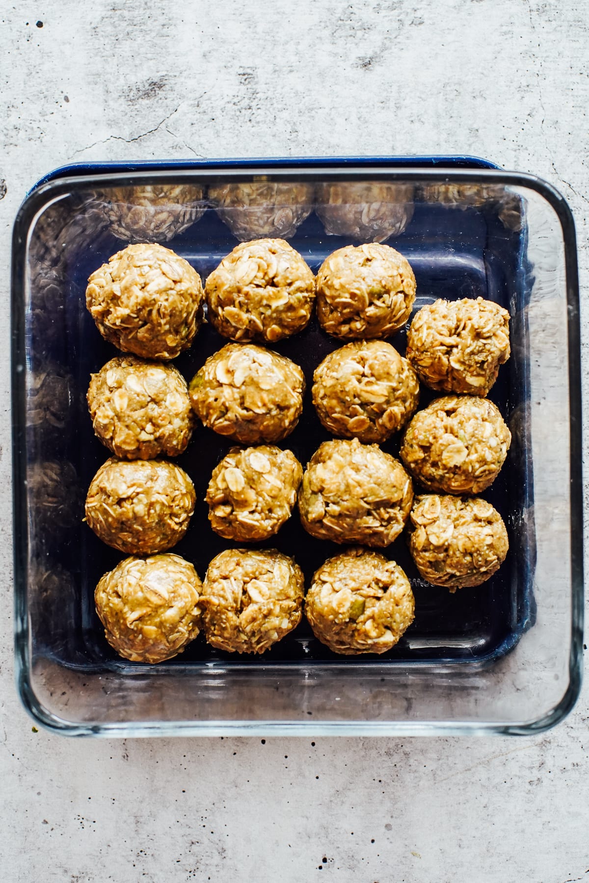 no bake energy bites in storage jar 