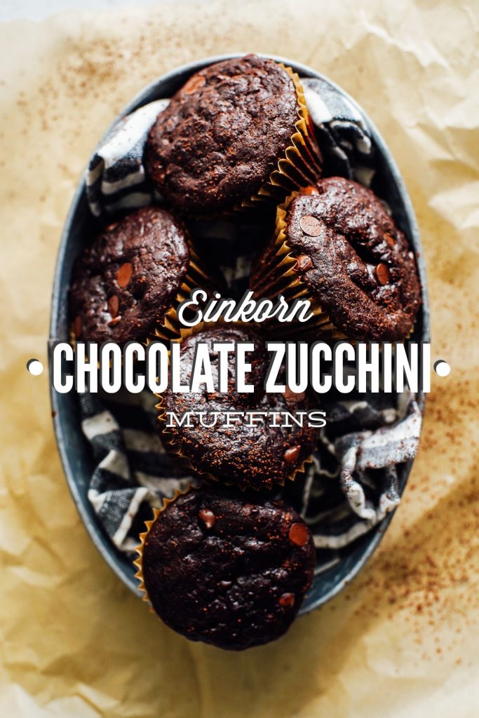 Einkorn Chocolate Zucchini Muffins