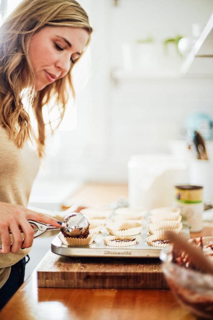 einkorn chocolate muffin batter