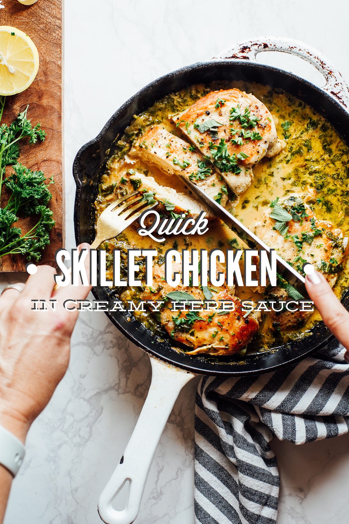Quick Skillet Chicken in Creamy Herb Sauce