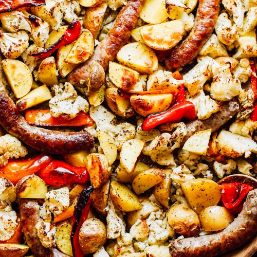 sheet pan veggies and sausage