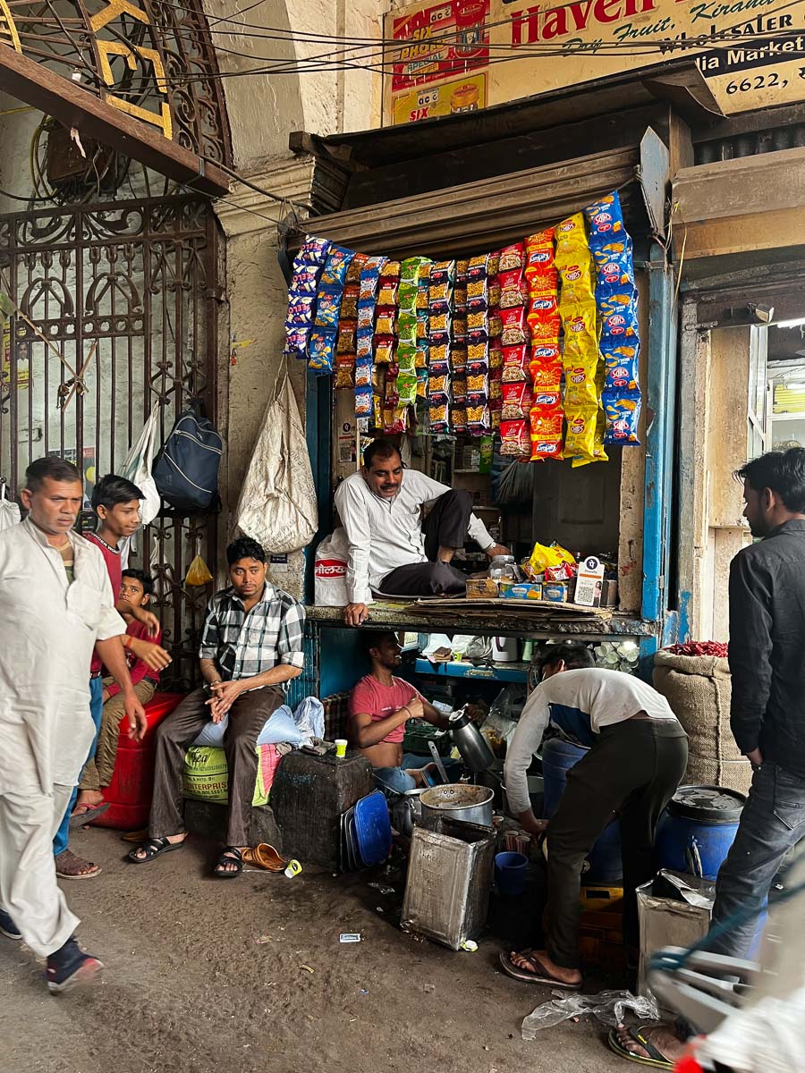 Chai shop in Old Delhi India. 